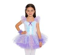 Jhaoyu Enfants Robe De Ballet Danse Fille Tutu Ballet pour Filles Robe De Danse pour Filles avec Paillettes avec Paillettes Party Violet 9-10 Ans