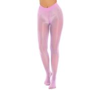 Jhaoyu Hautes Gaines Amincissantes pour Femmes Opaques Semitransparentes Collants avec Fermeture Éclair Rose A L
