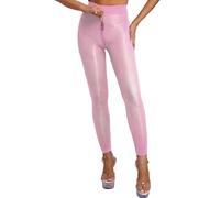 Jhaoyu Hautes Gaines Amincissantes pour Femmes Opaques Semitransparentes Collants avec Fermeture Éclair Rose B XL