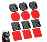 Jhaqto Lot de 8 Support Adhésif pour Caméra d’Action, 4 Fixations Autocollantes Plates et Incurvées pour Casque Surf Ski, Attache Compatible avec GoPro Hero 13 12 11 10 9 8 7 6 5 DJI Osmo Insta360