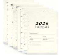 JhavexToy Agenda Semainier 2026, Format A5, 6 trous, 176 Pages, Recharge de Papier 139 x 206 mm, Recharge de Papier pour Agenda, pour Carnet Journalier Planificateur Personnel Organiseur