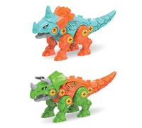 JhavexToy Construction de Dinos à Vis,Démontage Jouet Dinosaure avec Jeu Perceuse Électrique,DIY Construction Puzzle Jouet Cadeau pour Garçons Filles，Convient pour 4-6 Ans-B