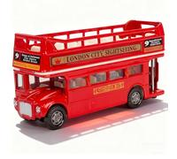 JhavexToy Mini Jouet de Bus, Double étage Buses, Rouge en Alliage Jouet Diecast Autobus Véhicules Moule, Lot de Petites Buses, ModèLes de Bus pour Enfants - Rouge Kaipon