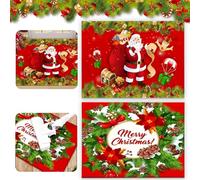JhavexToy Paillasson de Noël, 2 Stück Tapis de Sol de Noël,Tapis de Bain Antidérapant,40 x 60 cm D'entrée,Paillasson Absorbant,Décoration Tapis,Motif de Noël pour Entrée Bain Chambre