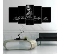 JHB-133 5 pièces toile peinture affiche murale l'affiche de Rap chanteur Tupac Shakur citation seulement vous pouvez (Sans cadre)