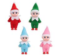 JHBEMAXS Lot de 4 mini lutins jumeaux gentils pour enfants - Accessoires de poupée - Décoration de maison de vacances pour filles, garçons et adultes