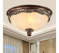 JHBHQKX Plafonnier Moderne, plafonnier Semi-encastré avec Abat-Jour en Verre pour Cuisine, Couloir, entrée, Chambre à Coucher, café Luminaire Rond de Style européen Vintage