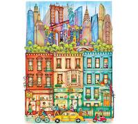 JHBJASGD Playview Brands Puzzle de 1000 pièces pour adultes Enigma Madalina Tantaréane Villes : New York 27 x 20 cm