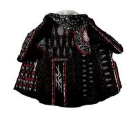 JHBTFQ Cape Viking Mi-Longue Hiver Épaisse Chaude Capuche Peignoir Impression 3D Mythologie Nordique Faux Cachemire Veste Unisexe,Symbols Red,5XL