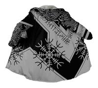 JHBTFQ Manteau de Mythe Nordique d'hiver à Capuchon en Cachemire épais et Chaud pour Cosplay Viking Berserker pour Hommes et Femmes,Aegishjalmur,3XL