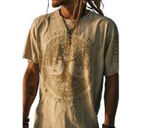 JHBTFQ T-Shirt Viking pour Homme Yggdrasil/Arbre de Vie Imprimé en 3D Été Lin Manches Courtes Médiéval Nordique Cadeau,Life of Tree,L