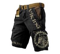 JHBTFQ Viking Short de Randonnée Séchage Rapide Multi-Poches Impression 3D Cargo/Sport/Travail Été Hommes Shorts Cadeau Nordique(sans Ceinture),Celtic Knot,M