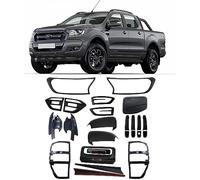 JHCHAN Carrosserie Coques de Rétroviseurs Kit Pick-Styling pour Ford Ranger 2015-2022 T7 T8 XLT XL Tremor Limited Wildtrak Platinum Double Cabine Noir