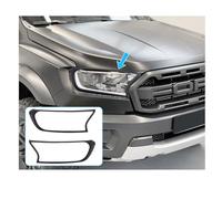 JHCHAN Couvercle de phare Garde de lumière avant pour Ford Ranger Wildtrak T7 T8 2015-2022 Raptor XL XLT Tremor Limited Platinum MK2 MK3 Noir (Couvercle de phare)