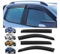 JHCHAN Déflecteurs de Vent Déflecteurs de Pluie Noirs pour Ford Ranger 2012-2022 T6 T7 T8 Double Cabine XL XLT Tremor Limited Wildtrak Wildtrak X Platinum et Ranger Raptor