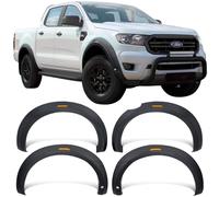 JHCHAN Élargisseur d'aile pour Ford Ranger Wildtrak T8 2019-2022 Raptor Limited Tremor Platinum avec PDC, 5" Extension de Passage de Roue et Garde-Boue Noir Mat