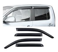 JHCHAN Lot de 4 déflecteurs d'air pour VW Amarok 2012-2022 V6 Amarok Canyon Atacama Aventura D Cab - Protection contre la pluie, le soleil, le cadre de porte extérieur - Accessoires de montage - Noir
