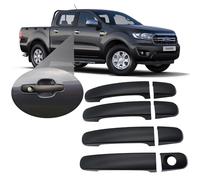 JHCHAN Türgriffschutz für Ford Ranger Doppelkabine 2012-2022 Accessoires | Kratzfest ABS Türgriffabdeckung außen, matt schwarz, passend für alle Modelle inkl. Wildtrak, Raptor, Limited(4-teiliges )