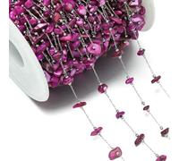 Jhdwu 1 mètre Perle à Clip en Acier Inoxydable, Pierres Naturelles, chaîne, Breloques pour la Fabrication de Bijoux, Colliers, Bracelets, Accessoires Faits à la Main
