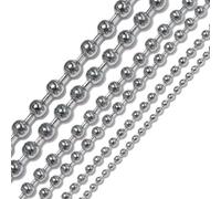 Jhdwu Chaîne à Billes en Acier Inoxydable 1 mètre 1,2 mm - 10 mm pour Pendentif ou Plaque d'identité avec 5 connecteurs