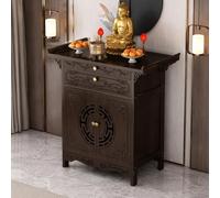 JHDXL Autel de Table de méditation avec Rangement, Petite Table De Méditation, des tiroirs rétractables, pour prières, Divination, culte et décoration d'intérieur(Walnut,80 * 40cm/31.5 * 15.7in)