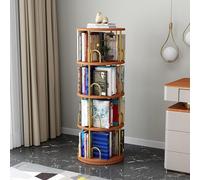 JHDXL Bibliothèque Rotative à 4/5/6 Niveaux, Meuble de Rangement pour Livres, Décorations, Tour de Livre Verticale, pour Salon, Bureau, Chambre à Coucher(Brown,131.5cm/51.5in)