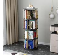 JHDXL Bibliothèque Rotative à 4/5/6 Niveaux, Meuble de Rangement pour Livres, Décorations, Tour de Livre Verticale, pour Salon, Bureau, Chambre à Coucher(Black,131.5cm/51.5in)