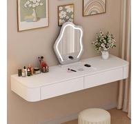 JHDXL Coiffeuse de Maquillage Murale avec Tiroir, Bureau d'angle Peu Encombrant, Bureau d'angle Mural, Table de Maquillage Murale avec Tiroirs, pour Salon(White 3,140cm/55in)