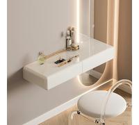 JHDXL Coiffeuse Flottante, Bureau d'angle Flottant avec Tiroirs, Meuble de Rangement Mural Flottant en Bois, Table de Chevet Suspendue pour Chambre Salon Cuisine Couloir