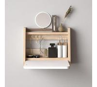 JHDXL Coiffeuse Flottante, Bureau d'angle Peu Encombrant, Meuble de Rangement Suspendu en Bois Simple, Bureau d'angle Mural, Idéal pour Chambre de Femmes et Filles(Yellow 2,40cm/15.7in)