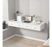 JHDXL Coiffeuse Flottante, Bureau Suspendu avec Tiroirs, Console d'Entrée Suspendue, Cadeaux pour Filles et Femmes, pour Chambre Salon Cuisine Couloir(White,160cm/63in)