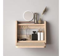 JHDXL Coiffeuse Murale Suspendue avec Rangement, Coiffeuse Murale en Bois Massif pour la Décoration de la Chambre, Table de Maquillage pour Petits Espaces(Wood Color 1,40cm/16in)