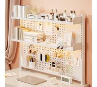 JHDXL Étagère de Bureau Modulable, Étagère de Réglable en Bois, Organiseur de Bureau avec Panneau Perforé, Bibliothèque pour Cuisine, Salon(80 * 83cm/31.5 * 32.6in)