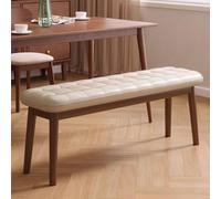 JHDXL Petit Banc décor Salle, Banc à Chaussures en Bois Massif avec Rembourrage, Bout de Lit Robuste et Stable, pour Salle à Manger, Couloir(Cream White,120cm/47.2in)