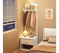 JHDXL Portant à Vêtement avec Banc Chaussures Entrée, Porte-manteau Moderne avec Crochets, Ensembles 4 en 1 de Meuble d'entrée Vestiaire, pour Entrée, Couloir(White,40cm/16in)