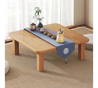 JHDXL Table Basse de Salon Japonaise, Petite Table à thé Pliable de Style Japonais Tatami, pour Salon, Chambre, Baie Vitrée, Intérieur, Facile À Ranger(Wood,50 * 50 * 47cm/20 * 20 * 18.5in)