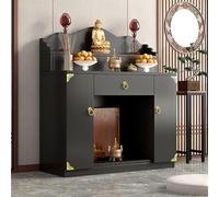 JHDXL Table D'Autel avec Rangement,avec Tiroir Rangement, Armoire Sanctuaire De Bouddha, Table D'Autel De MéDitation, for Salon, Salle D'étude, Bureau Ou Salon De Thé(Black,88cm/34.5in)