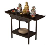 JHDXL Table D'Autel Bouddhiste, Autel De Méditation Bouddhiste Relaxant avec Rangement, Tables de Puja au Sol pour la Spiritualité, pour PrièRes,Culte(66 * 33 * 100cm/26 * 13 * 39.5in)