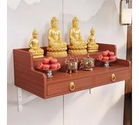 JHDXL Table D'autel De Sanctuaire, Autel de Table de Méditation avec Rangement, Support de Prière Bouddhiste pour Sanctuaires, for Salon, Salle D'étude, Bureau Ou Salon De Thé(Brown,60cm/24in)
