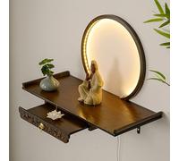 JHDXL Table d'autel de Sanctuaire Personnel, Autel De Méditation Bouddhiste Relaxant avec Rangement, Sanctuaire De Prière Personnelle, pour PrièRes,Culte(Walnut,60cm/24in)