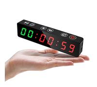 Jhering Mini minuterie d'entraînement Portable pour Gymnase, minuterie d'intervalle avec Colonne vertébrale magnétique Rechargeable et intégrée, Horloge numérique LED (Vert/Rouge)