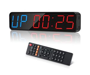 Jhering Minuteur de Gym, Portable, minuteur d'intervalle avec Batterie Rechargeable, Grand écran numérique Anti-Vertige, Horloge d'entraînement améliorée pour la Salle de Sport à Domicile