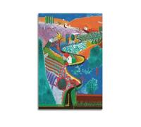 JHFQ David Hockney Impression abstraite vintage sur toile Affiches d'art Cadeaux esthétiques 60 x 90 cm Sans cadre