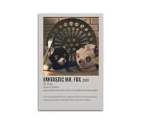 JHFQ Fantastique Mr. FoxWall Art Toile Poster Album Musique et Films Peinture Décorative pour Salon Chambre 40 x 60 cm Sans Cadre
