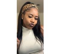 JHHJK Mécanisme bandeau perruque cheveux humains raides 1B noir naturel 8-28 pouces 160-260g(20 inch)