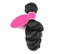 JHHJK Tissage de cheveux, 100% cheveux humains, perruque for femme, 8-30 pouces 1B noir naturel, support permanent ou teinture, grade 8A(Loose wave,26 inch)