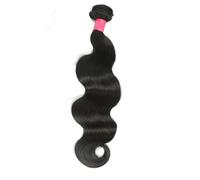 JHHJK Tissage de cheveux, 100% cheveux humains, perruque for femme, 8-30 pouces 1B noir naturel, support permanent ou teinture, grade 8A(Body wave,28 inch)