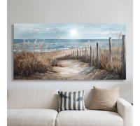 JHHUAMO Grand Tableau sur Toile 73x146 cm L, Peinture Décorative Moderne pour Salon Côtier, Décoration Murale pour Chambre à Coucher, Bureau, Salle de Bain, Salle à Manger