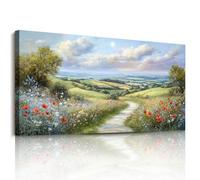 JHHUAMO Modern Tableau Decoration Murale Salon Naturel Fleuries 73x146 cm | Motif Paysage Campagne Champêtre, Impression Haute Définition, Artisanat Raffiné, Fixation Simple, Adaptable à Tous Espaces