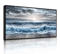 JHHUAMO Tableau Decoration Murale Grand, Cadre Decoration Maison Bois, Impression sur Toile Représentant un Paysage Côtier au Lever du Soleil Naturelle pour Salon Chambre Bureau Salle 60x120 cm